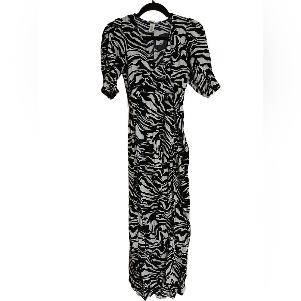 Abstract Zebra Animal Print Dress